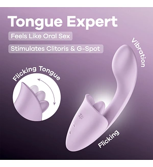 Вагінально-кліторальний вібратор Satisfyer Tongue Expert з язичком