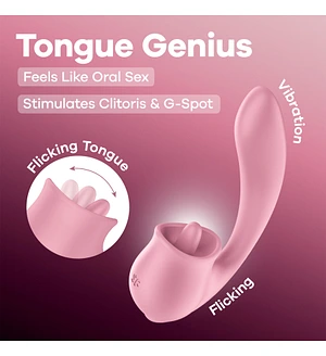 Вагінально-кліторальний вібратор Satisfyer Tongue Genius з язичком
