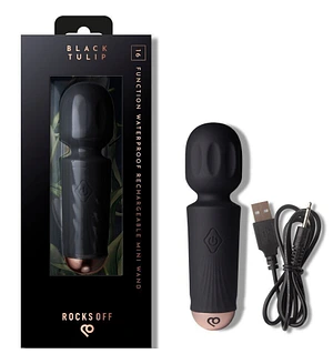 Вібромасажер Rocks Off Mini Wand Black Tulip, 16 режимів