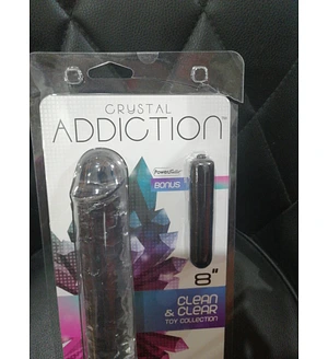Прозорий фалоімітатор ADDICTION Vertical Dong 8″ (луснув блістер)