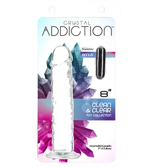 Прозорий фалоімітатор ADDICTION Vertical Dong 8″ (луснув блістер)