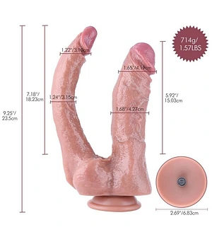 Подвійний фалоімітатор для секс-машин Hismith Double Penetrator, 9.25″ (м'яте паковання)