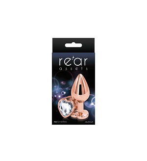 Анальна пробка NS Novelties Rear Assets - Rose Gold Heart - Medium - Clear