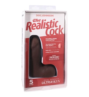 Фалоімітатор Doc Johnson The Realistic Cock ULTRASKYN - 5 Inch with Balls Chocolate