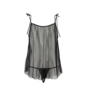 Сорочка прозора бебі дол Passion MELANIA CHEMISE S/M black (м'яте паковання)