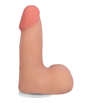 Фалоімітатор Doc Johnson The Realistic Cock ULTRASKYN - 5" with Balls Vanilla (надрив паковання)