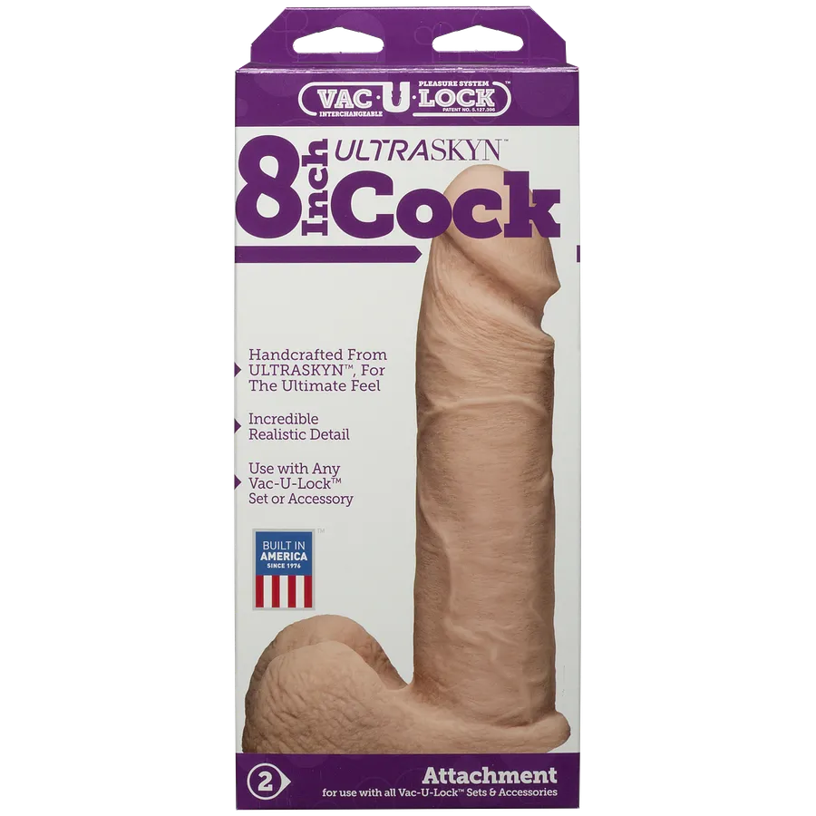 Фалоімітатор Doc Johnson Vac-U-Lock - 8 Inch ULTRASKYN Cock White (м'яте паковання)