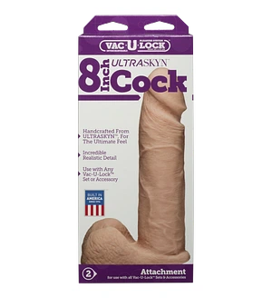 Фалоімітатор Doc Johnson Vac-U-Lock - 8 Inch ULTRASKYN Cock White (м'яте паковання)