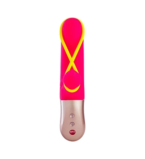 Мінівібратор-кролик зі стимулювальною стрічкою Fun Factory AMORINO pink/neon yellow (м'яте паковання)