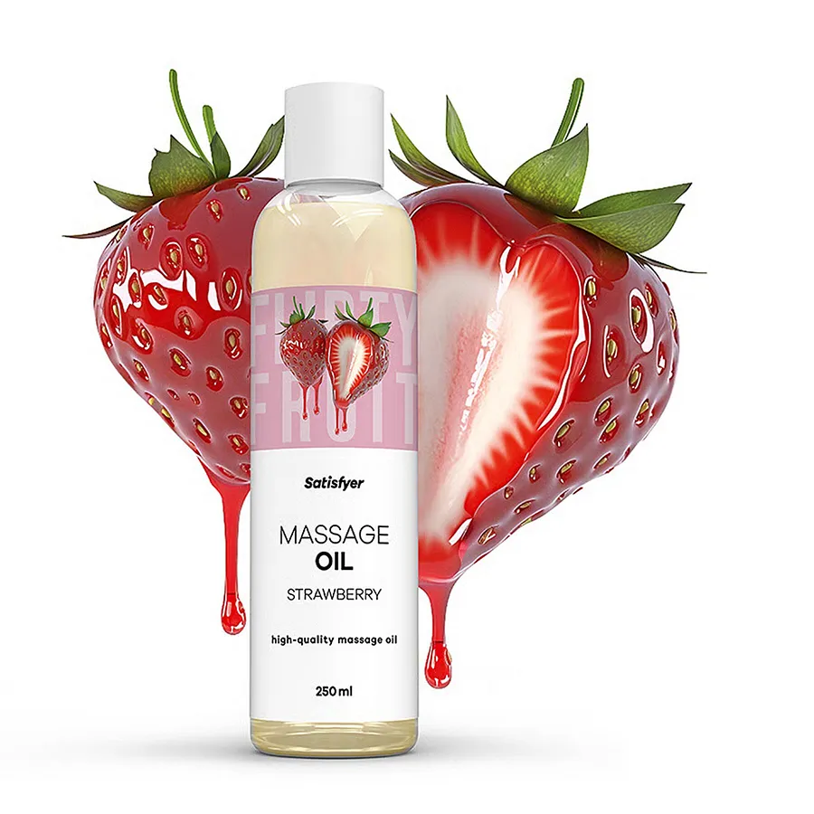 Масажна олія Satisfyer Massage Oil Strawberry 250 мл (термін придатності до 30.04.2027)