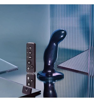 Дилдо з вібрацією Strap-On-Me FINGERING & VIBRATING DILDO - M - BLUE, з манливим рухом