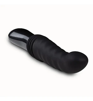 Пульсатор Blush Temptasia – Lazarus Thrusting Dildo – Black, ребристий стовбур, 3 швидкості