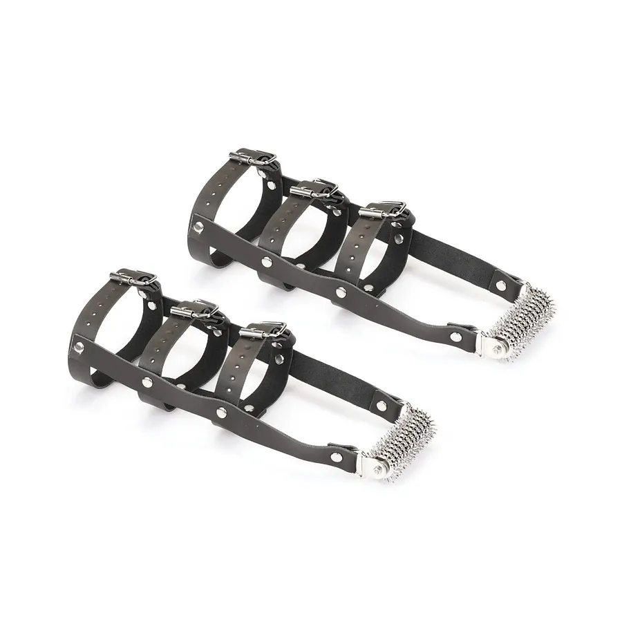 Шкіряна портупея для гомілкостопу зі шпорами Liebe Seele Leather High Heel Ankle Harness Silver