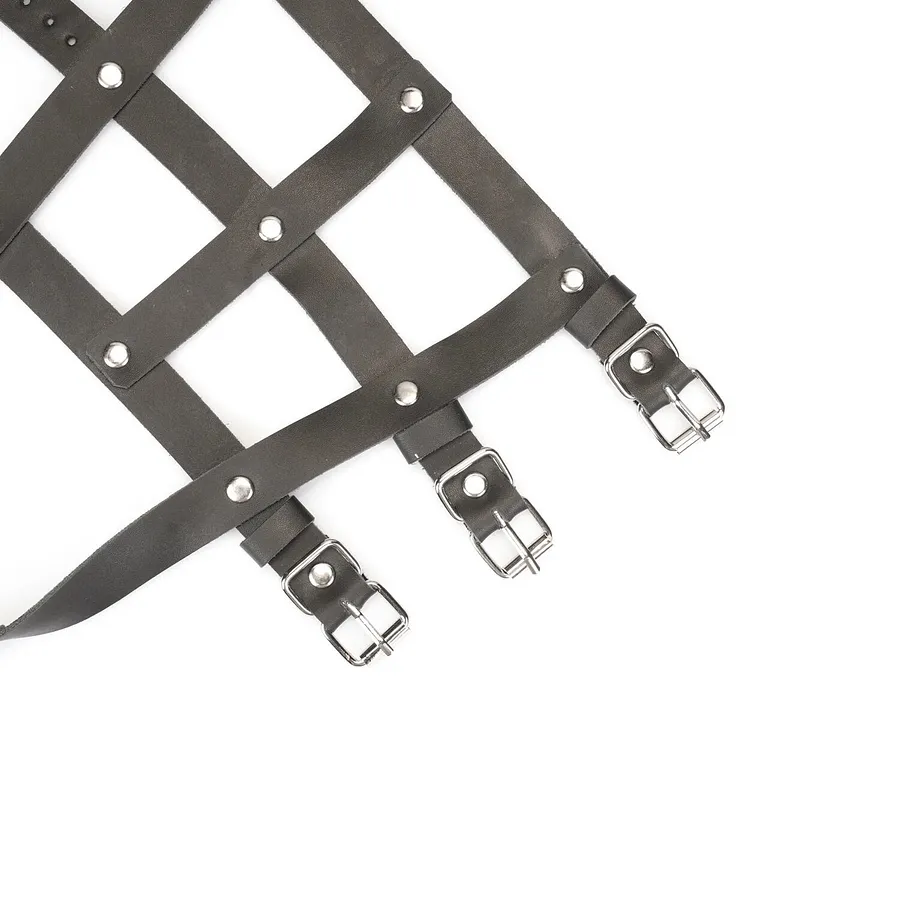 Шкіряна портупея для гомілкостопу зі шпорами Liebe Seele Leather High Heel Ankle Harness Silver