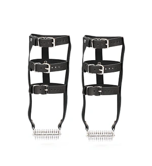Шкіряна портупея для гомілкостопу зі шпорами Liebe Seele Leather High Heel Ankle Harness Silver