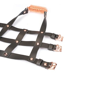 Шкіряна портупея для гомілкостопу зі шпорамиLiebe Seele Leather High Heel Ankle Harness Rose Gold