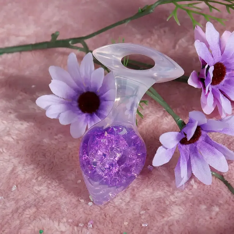 Анальна пробка Liebe Seele Heart-shaped Crystal Anal Plug - Purple Medium