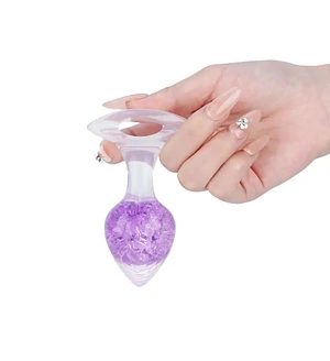 Анальна пробка Liebe Seele Heart-shaped Crystal Anal Plug - Purple Medium