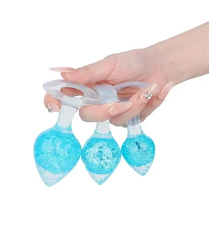 Анальна пробка Liebe Seele Heart-shaped Crystal Anal Plug - Blue Medium