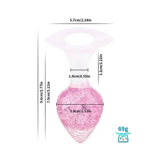 Анальна пробка Liebe Seele Heart-shaped Crystal Anal Plug - Pink Medium