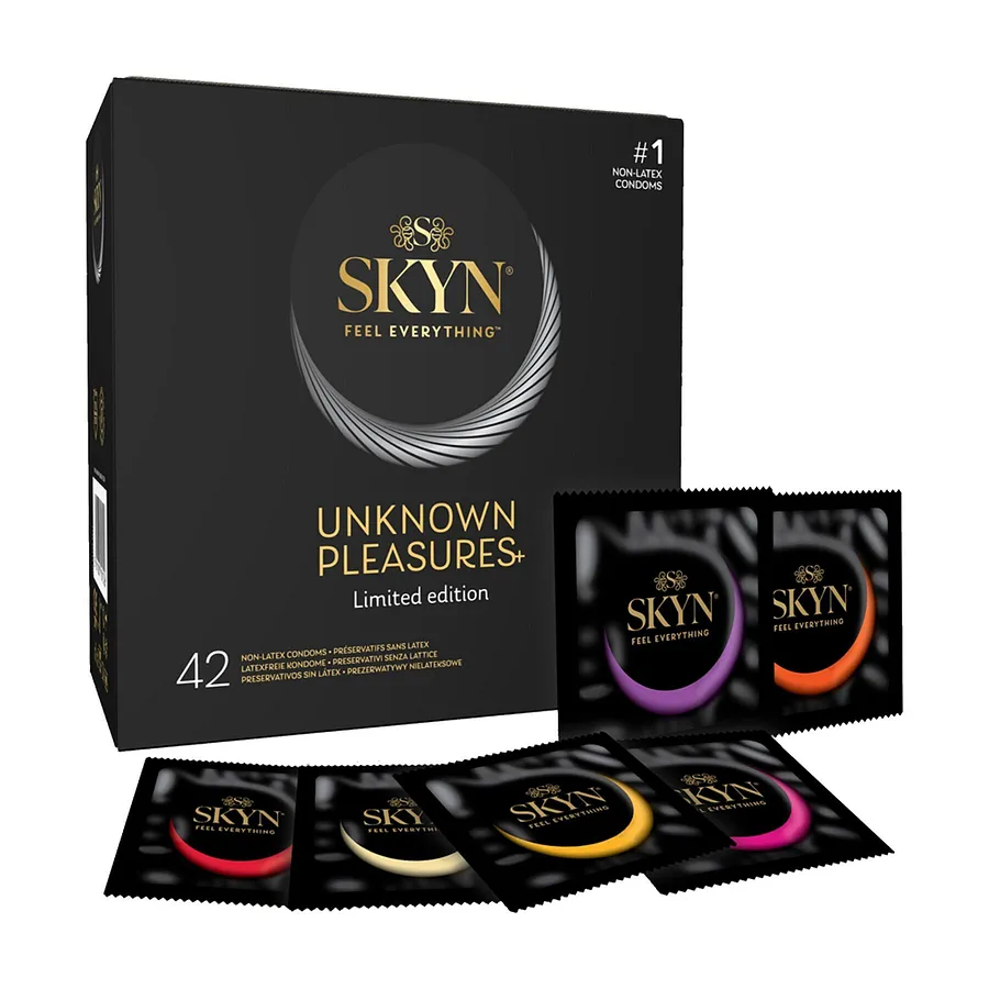 Безлатексні преміум-презервативи SKYN Unknown Pleasures 42 шт, 6 різних видів (м'яте паковання)