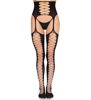 Колготки Leg Avenue Stockings with Attached Garter Belt One Size Black
