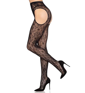 Колготки Leg Avenue Bloom Net Suspender Tights One Size Black