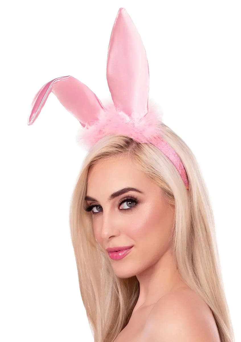 Вушка зайки Leg Avenue Bendable Marabou Trimmed Satin Bunny Ears Pink