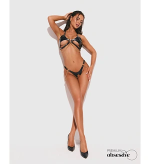 Комплект Obsessive Anyya Black 2-pcs crotchless set S/M/L