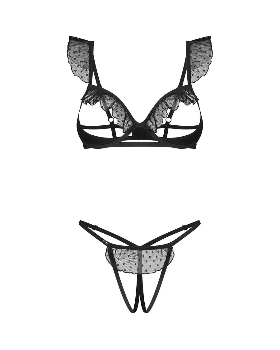 Комплект Obsessive Carrola 2-pcs crotchless set 2XL/3XL