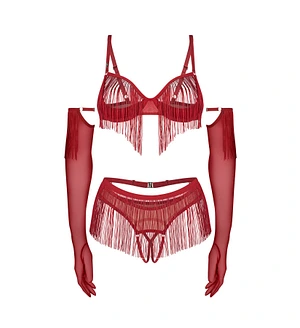 Комплект Obsessive Rossay Red 4-pcs crotchless set 2XL/3XL
