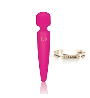 Вібромасажер Rianne S: Bella Mini Wand Rose, 10 режимів, медичний силікон, подарункове паковання