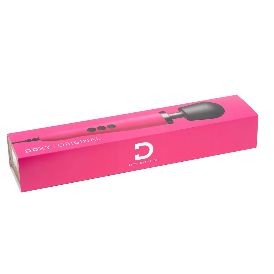 Вібромасажер DOXY Original Pink, дуже потужний, живлення 220В, пульсівні вібрації