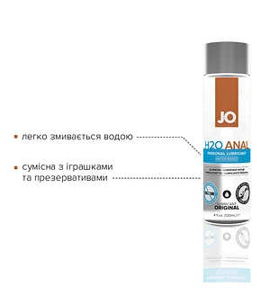 Анальна змазка JO ANAL H2O — ORIGINAL (120 мл) на водній основі, рослинний гліцерин