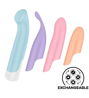 Набір 4-в-1 Satisfyer Playful Four, вібратор та 4 насадки, 12 режимів