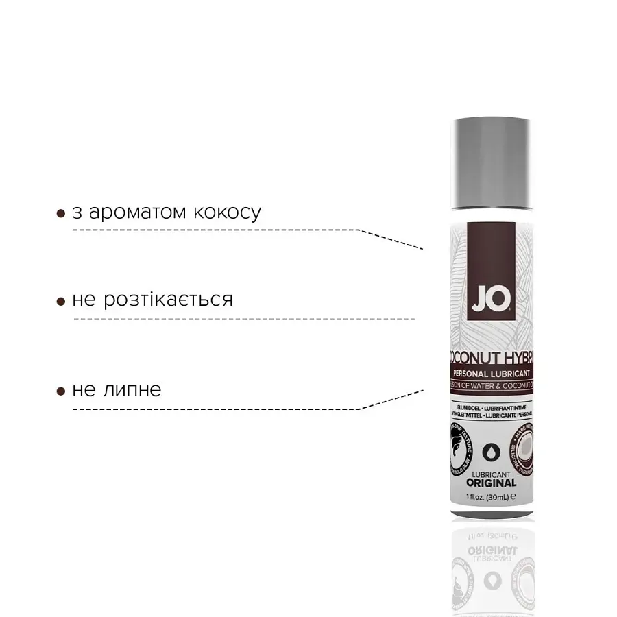 Лубрикант - крем з кокосовою олією System JO Hybrid ORIGINAL біла