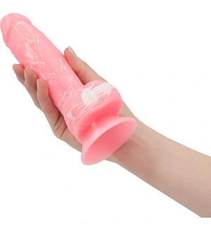 Фалоімітатор, що світиться у темряві, ADDICTION - BRANDON - 7.5 "- PINK G.I.D. / W PB, 19 см, силіко