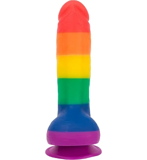 Райдужний фалоімітатор ADDICTION - JUSTIN - 8 "- RAINBOW, 20,3 см, силікон, вібропуля в подарунок