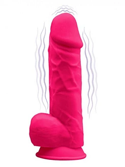 Фалоімітатор з вібрацією SilexD Norman Vibro Pink (MODEL 1 size 8,5in), двошаровий, діаметр 5 см