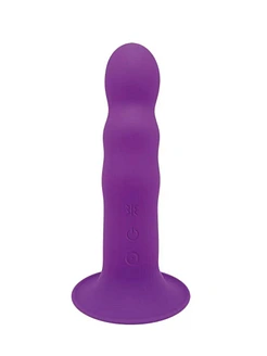 Двошаровий ділдо з вібрацією Adrien Lastic Hitsens 3 Purple, відмінно для страпона, діаметр 4 см, до