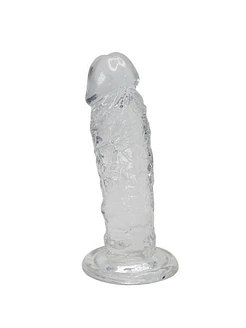 Прозорий фалоімітатор Alive Jelly Dildo Majestic, TPE, присоска, діаметр 3,7 см, довжина 14,7 см