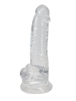 Прозорий фалоімітатор Alive Jelly Dildo Torrent, ТПЕ, присоска, діаметр 4.5см, довжина 20,6см