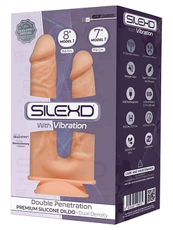 Фалоімітатор подвійний з вібрацією SilexD Double Gusto Flesh Motor (Model 1 size 8" & 7"), двошарови