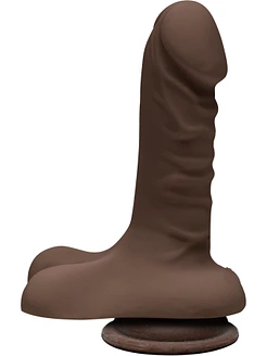 Фалоімітатор Doc Johnson The D - Super D - 6 Inch With Balls - ULTRASKYN - Chocolate, діаметр 3,8 см
