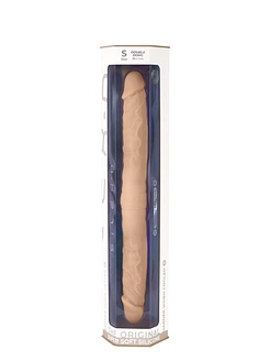 Фалоімітатор двосторонній SIlexD Billy-Joe Double Dong S Flesh, двошаровий, силікон+Silexpan, діаметр 3,9 см