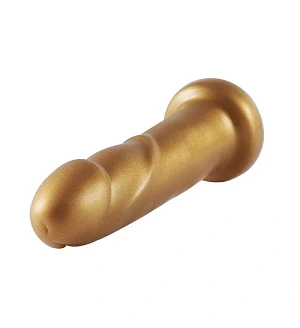 Золотий фалоімітатор Hismith 6.8″ Golden Silicone Dildo, система KlicLok