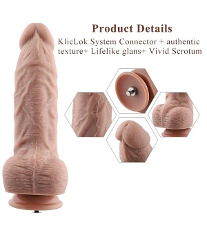 Гнучкий фалоімітатор для секс-машин Hismith 9.25″ Silicone Dildo, система KlicLok