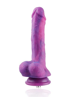 Фалоімітатор 8.2″ з вібрацією для секс-машин Hismith Purple Silicone Dildo with Vibe, KlicLok