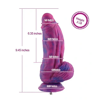 Фалоімітатор для секс-машин Hismith 9.45″ Silicone Fantasy Series Dildo, система кріплення KlicLok