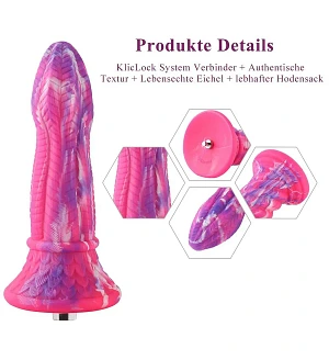 Фалоімітатор для секс-машин Hismith 10.3″ Silicone Monster Dildo Series, KlicLok та присоска